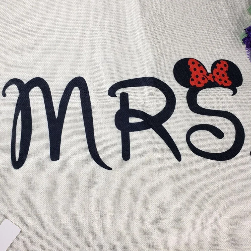 MRS Minnie Mouse Ears Sham Pillowcase Throw Accent Cushion Cover Home Decor